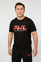 Футболка хлопок PWL "Лого", для мужчин, цвет черный
